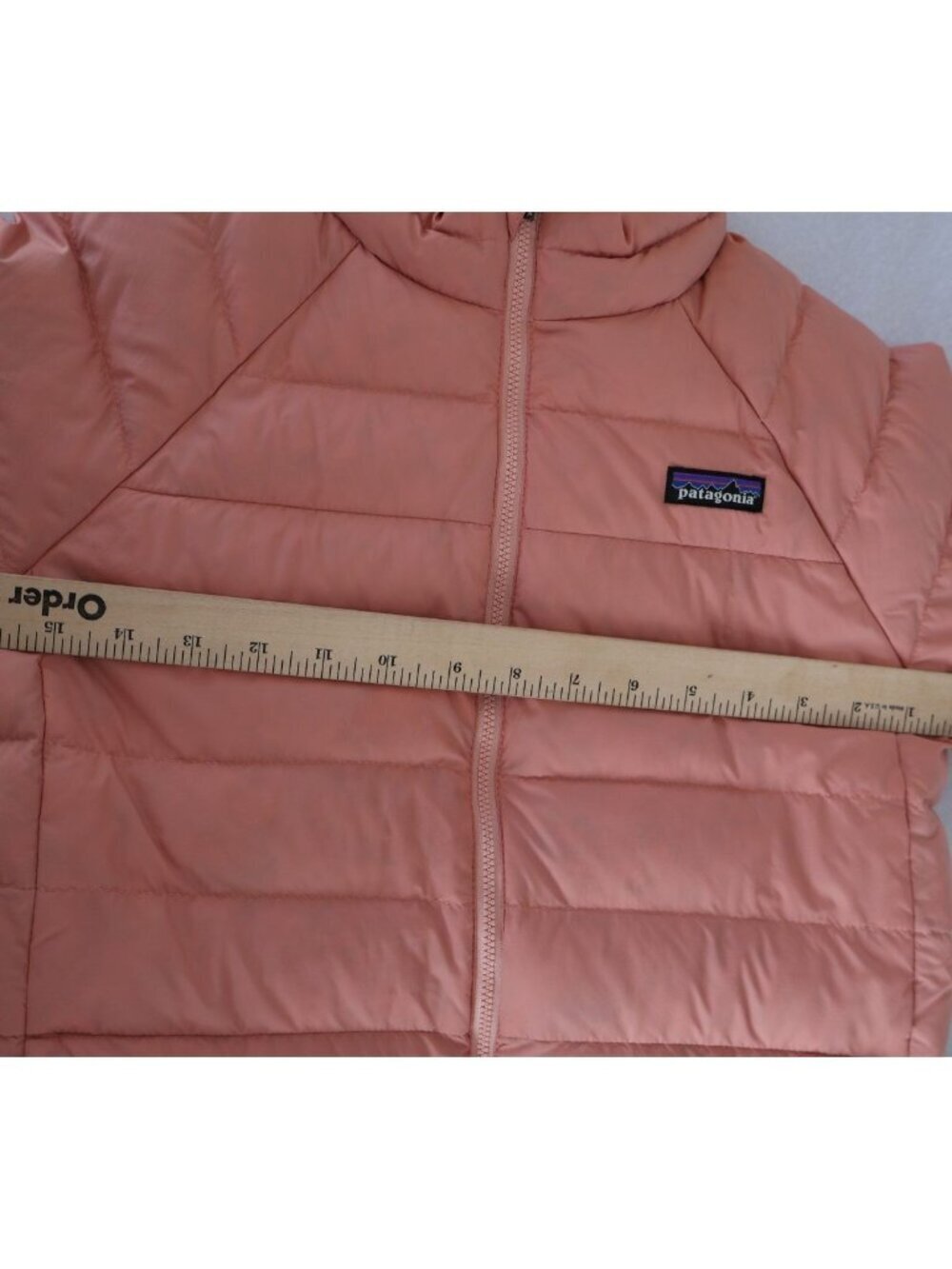 Patagonia Girls Down Sweater Jacket Size Large Pink Full Zip Puffer Outerwear - Picture 14 of 16